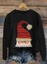 Casual Crew Neck 3D Printing Christmas Loose Sweatshirt