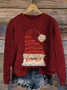 Casual Crew Neck 3D Printing Christmas Loose Sweatshirt