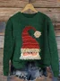Casual Crew Neck 3D Printing Christmas Loose Sweatshirt