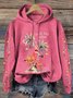 Christmas Flamingo Palm Tree Art Print Casual Hoodie Sweatshirt