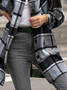Plaid Shawl Collar Casual Loose Jacket