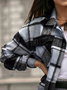 Plaid Shawl Collar Casual Loose Jacket