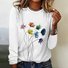 Jersey Loose Floral Casual T-Shirt