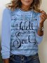 Casual Crew Neck Music T-Shirt