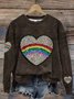 Casual Crew Neck Loose Valentine's Day Sweatshirt