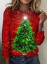 Luminous Christmas Tree Casual Long Sleeve T-shirt