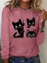Cat Print Casual T-Shirt