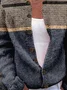 Multicolor Block Ethnic Knitted Loose Cardigan