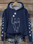 Cat Print Long Sleeve Hoodie