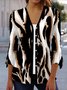 Zebra Print Casual Long Sleeve Shawl Jacket