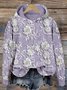 Women Vintage Spring/Fall Printing Polyester Hoodie Micro-Elasticity Loose Regular H-Line Hoodies