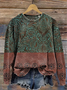 Western Style Print Casual Sweatshirt