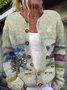 Crew Neck Vintage 3D Printing Cardigan