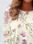 Floral Print Long Sleeve Crew Neck T-shirt