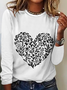 Valentine's Day Floral Heart Casual Long Sleeve Shirt