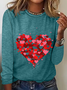 Heart Valentines Day Casual Long Sleeve Shirt