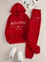 Italian Theme Women's Casual Sweatshirt and Pants Set