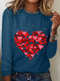 Heart Valentines Day Casual Long Sleeve Shirt