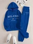 Italian Theme Women's Casual Sweatshirt and Pants Set