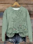 Floral Print Long Sleeve Crew Neck Sweatshirt