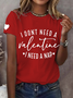 Women's Short Sleeve T-shirt Summer Valentine's Day Love Round Neck Daily Outing Casual Top