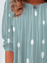 Women's Striped Print Casual Round Neck Tunic T-Shirt
