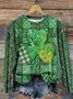 Women's St. Patrick's Day Printed Crew Neck Sweatshirt