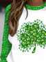 Women's St. Patrick's Day Printed Crew Neck Sweatshirt
