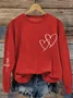 Women's Love Valentine's Day Casual Round Neck Loose Sweatshirt