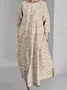 Crew Neck 3D Printing Vintage Dress With No
