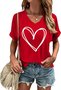 Regular Fit Casual Cotton V Neck T-Shirt