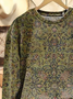 Women's Spring Floral Casual Print Crew Neck Long Sleeve Sweatshirt