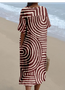 Striped Cotton-Blend Casual Dress With No