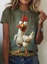 Crew Neck Painting Vintage T-Shirt