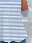 Women's Stripe Print Casual Crew Neck Tunic T-Shirt