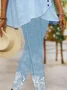 Women's Faux Simulated Denim Printed Spring Casual Leggings