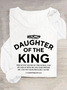 Religious Shirt Christian Clothing Bible Verse Tee Daughter Of The King Casual Long Sleeve Shirt