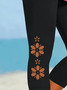 Women's Floral Spring Print Casual Fashion Leggings