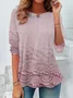 Women's Floral Spring Print Casual Round Neck Tunic Long Sleeve T-Shirt