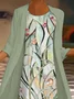 Women's Vintage Floral Print Casual Print Two-Piece Dress