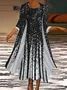 Women's Spring Floral Print Casual Print Two Piece Dress