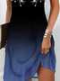 Women's Floral Spring Print Casual V-Neck Short Sleeve Dress