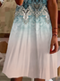 Women's Floral Spring Print Casual V-Neck Short Sleeve Dress