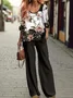 Women's Floral Spring Print Casual Two-Piece Suit