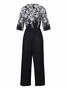 3D Printing Vintage Loose V Neck Jumpsuit