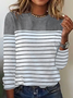 Casual Long Sleeve Round Neck T-Shirt