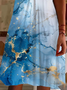 Women's Abstract Spring Print Casual V-Neck Short Sleeve Dress