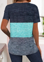 Text Letters Crew Neck Jersey Casual T-Shirt