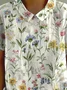 Women Cotton Casual Floral Blouse