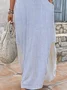 Women's Short Sleeve Summer Blue Striped Printing V Neck Daily Going Out Casual Maxi H-Line T-Shirt Dress Dress